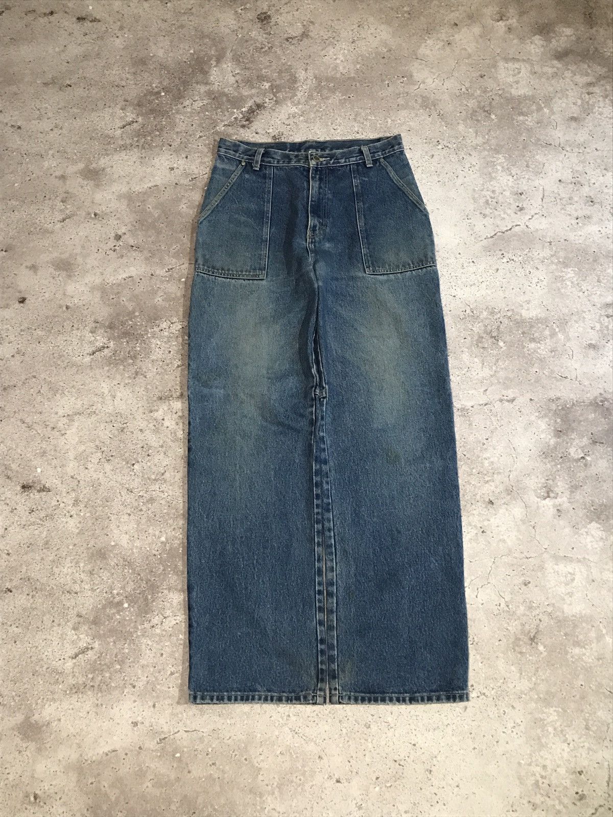 Vintage Vintage 90s Carpenter Jeans Embroiled Logo Faded Blue Size US 30 / EU 46 - 3 Thumbnail