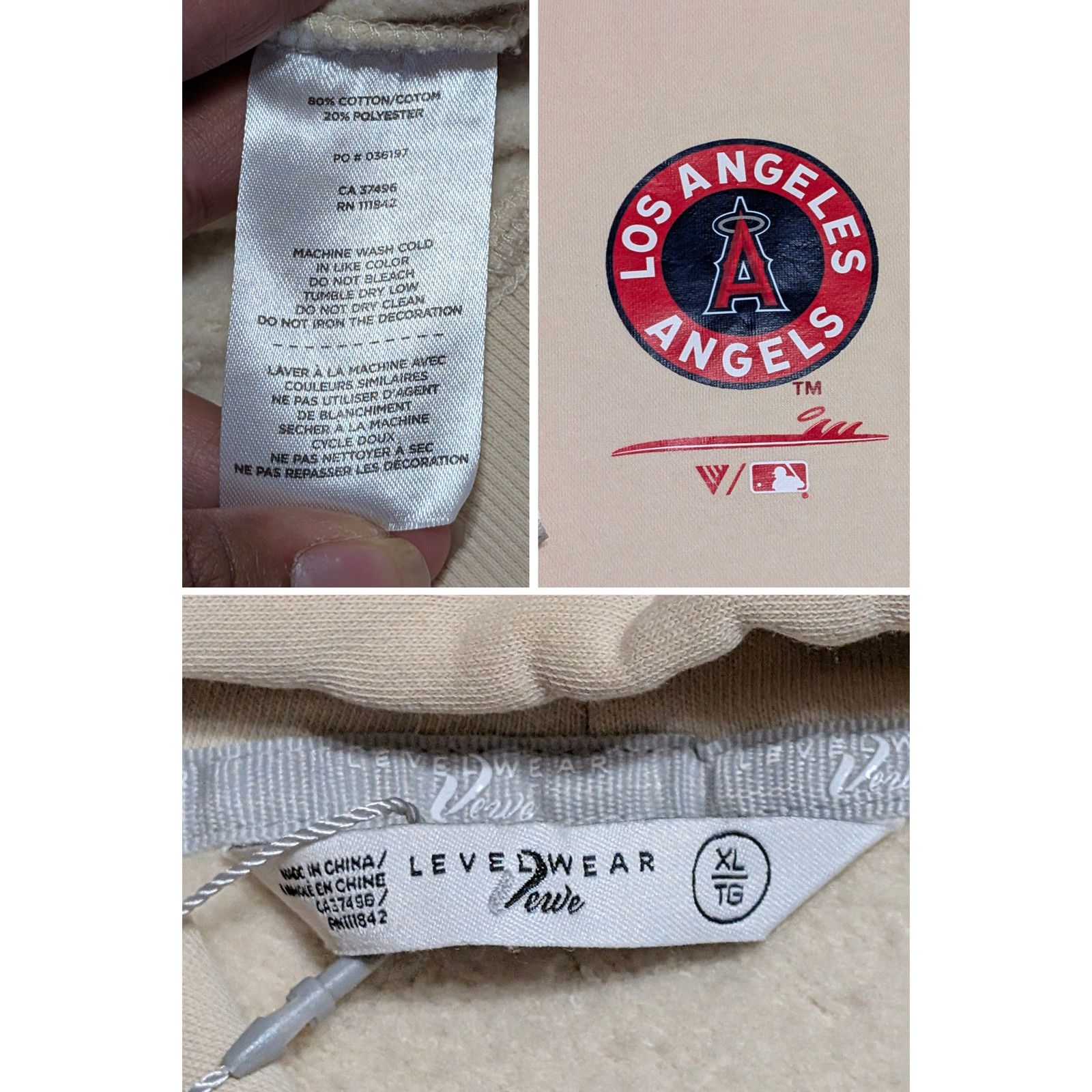 Other Levelwear Los Angeles Angels Gardinia Sand Baseline Hoodie Size XL / US 12-14 / IT 48-50 - 5 Thumbnail