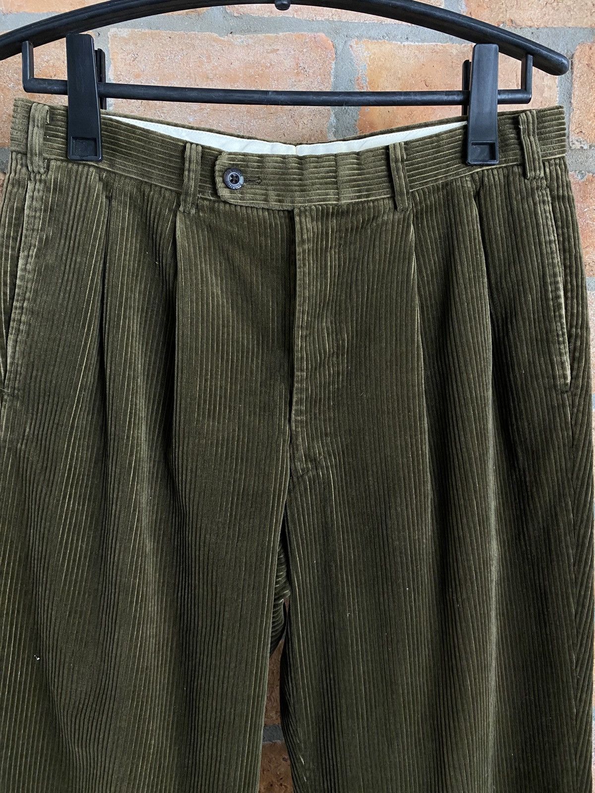 Burberry Burberry Olive Green Corduroy Pleated Trousers Size US 32 / EU 48 - 5 Thumbnail