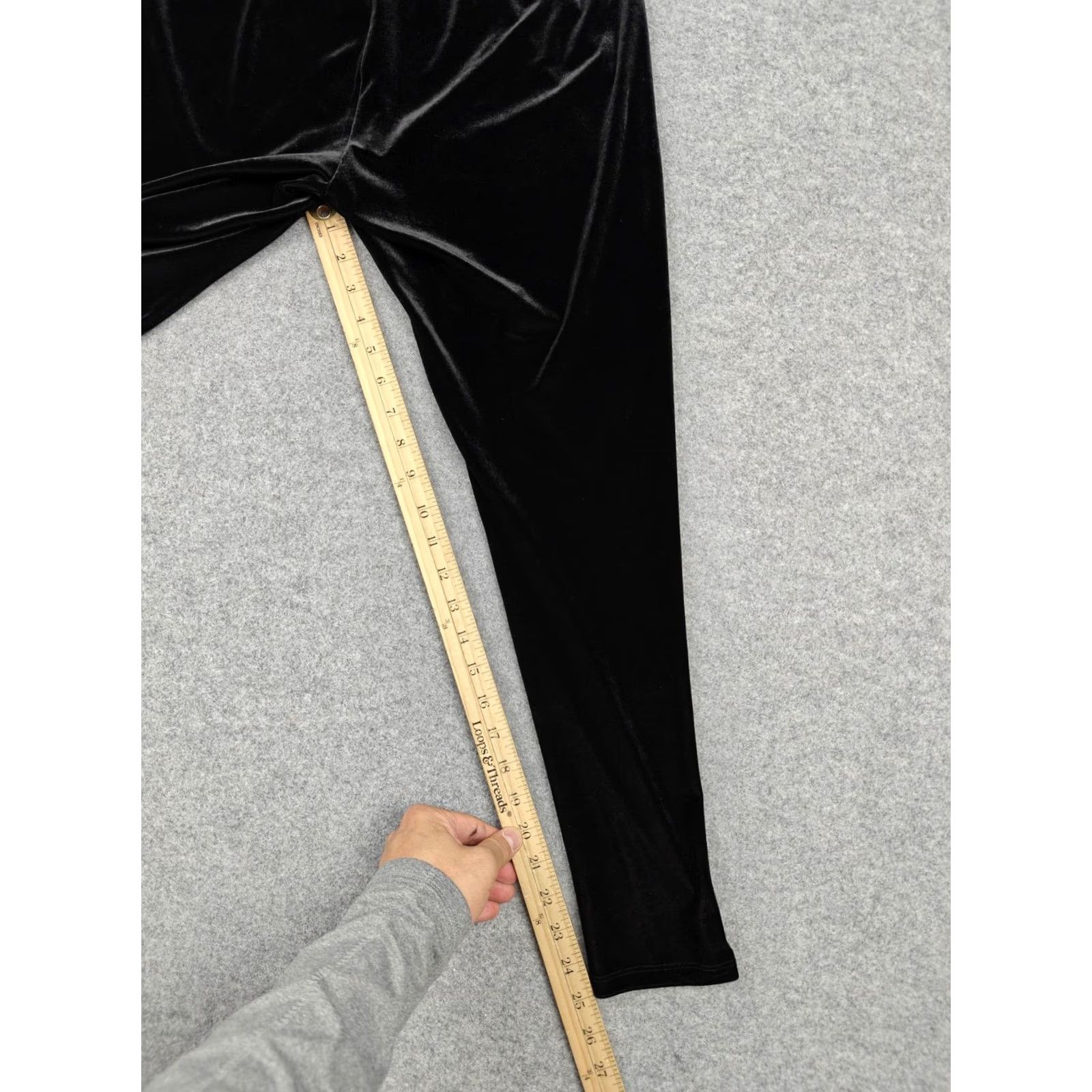 Eileen Fisher Eileen Fisher Leggings Womens PM Black Velvet High Rise Ankle Stretch Pants Size 32" / US 10 / IT 46 - 7 Thumbnail