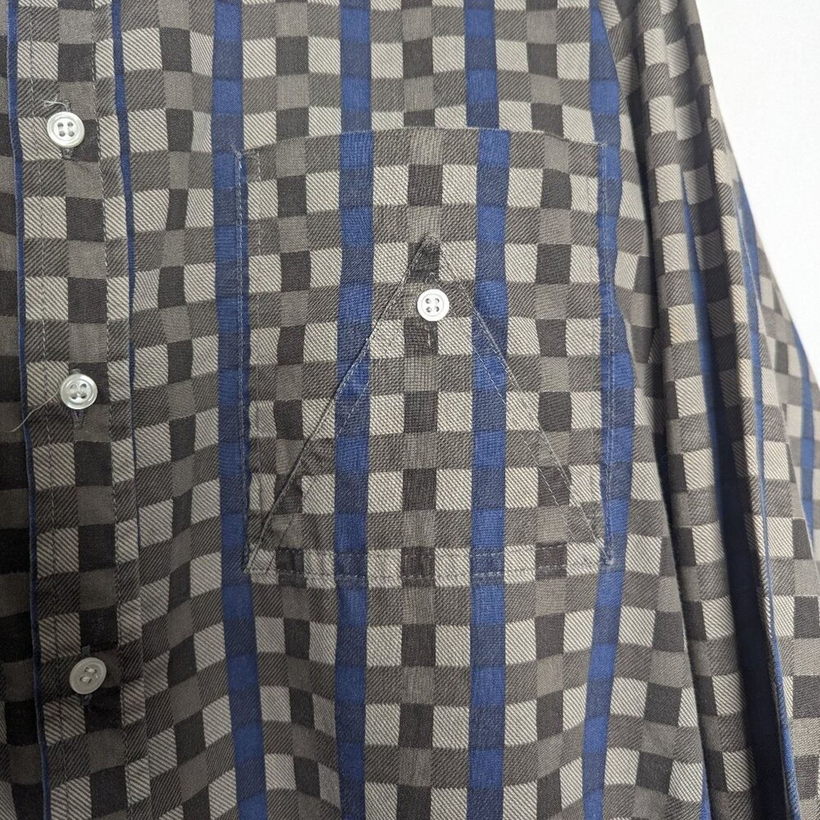 Vintage Vintage 70's Gray Check Plaid Long Sleeve Button Up Shirt L Size US L / EU 52-54 / 3 - 6 Thumbnail