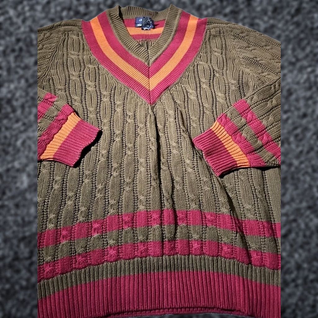 Gant VINTAGE GANT Sweater Mens Large Green Cable-Knit Fisherman 90s Size US L / EU 52-54 / 3 - 1 Thumbnail