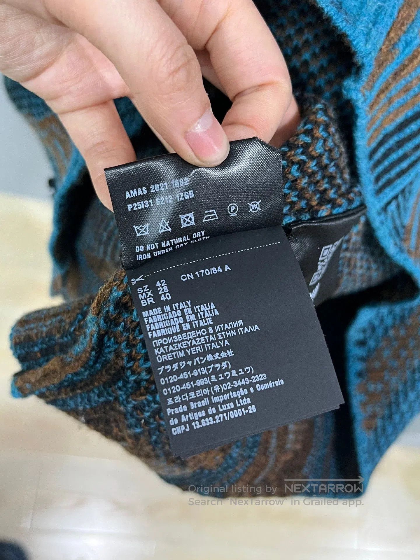 Prada Prada Blue Jacquard Cardigan Size 42. Size M / US 6-8 / IT 42-44 - 5 Thumbnail