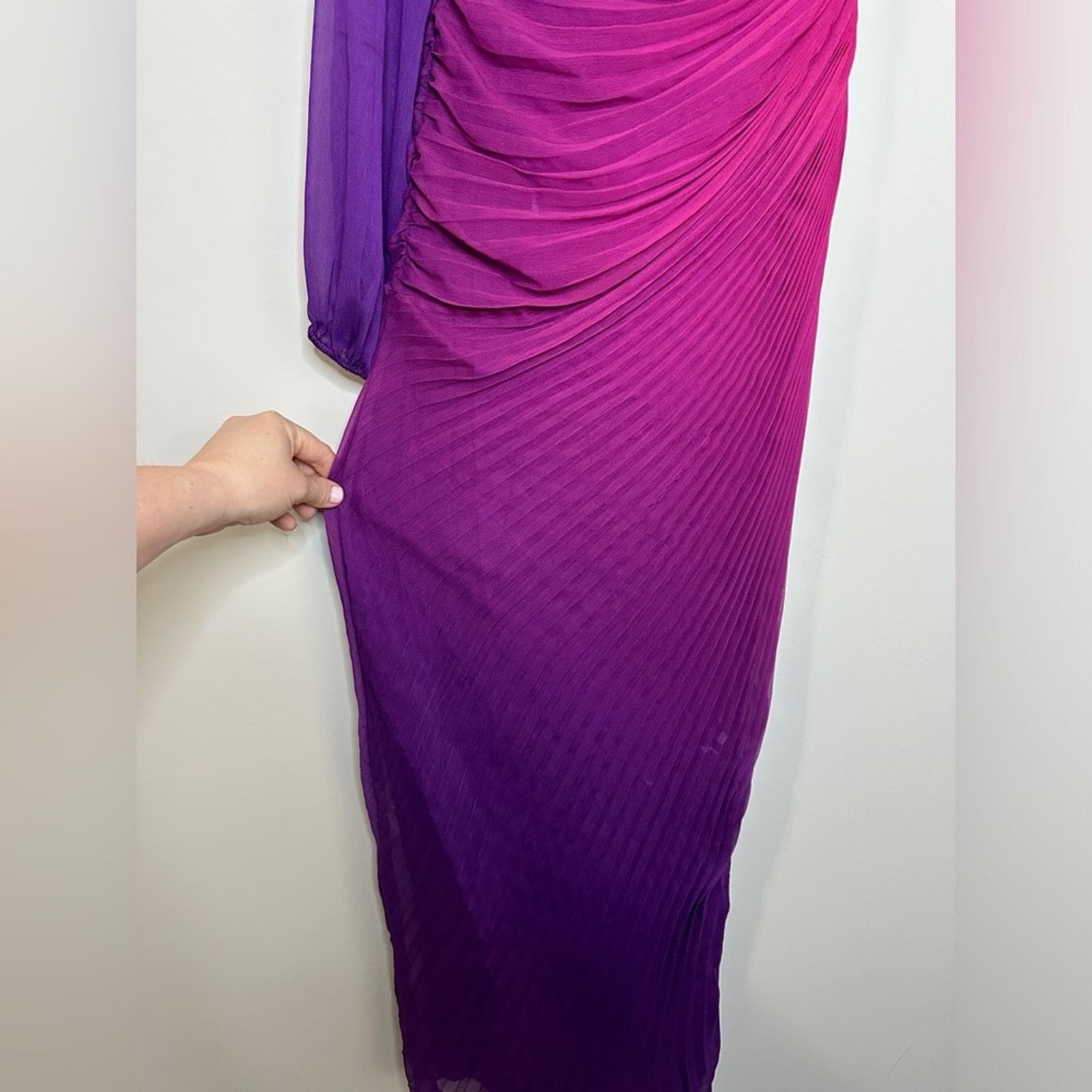 Rococo Sand Rococo Sand Size Small Pink & Purple Pleated Paige Long Gown Size S / US 4 / IT 40 - 10 Thumbnail