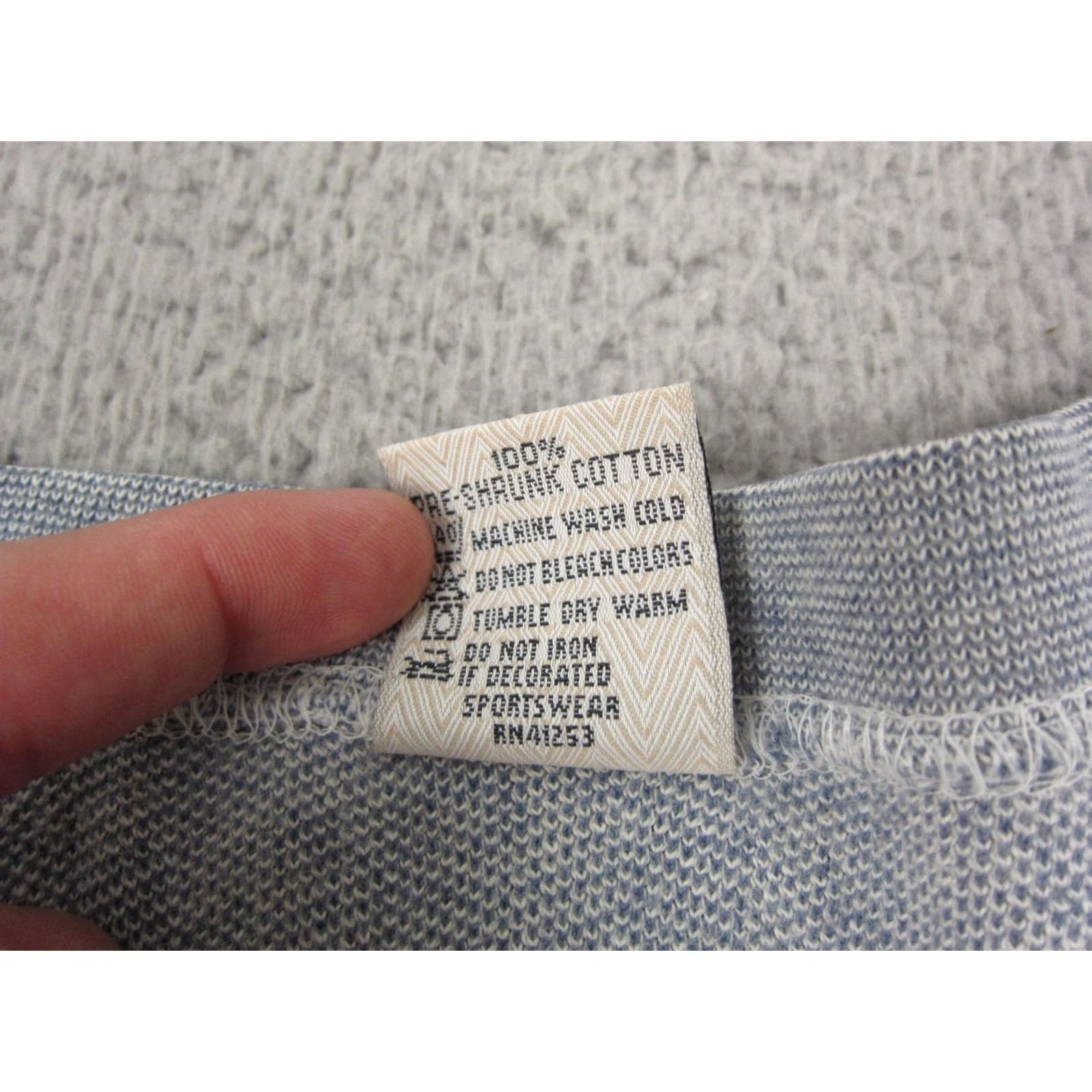 Vintage Vintage Cal Shirt Adult 2XL Blue Gray Henley Cotton Made in USA Ribbed 90s T Size US XXL / EU 58 / 5 - 5 Thumbnail