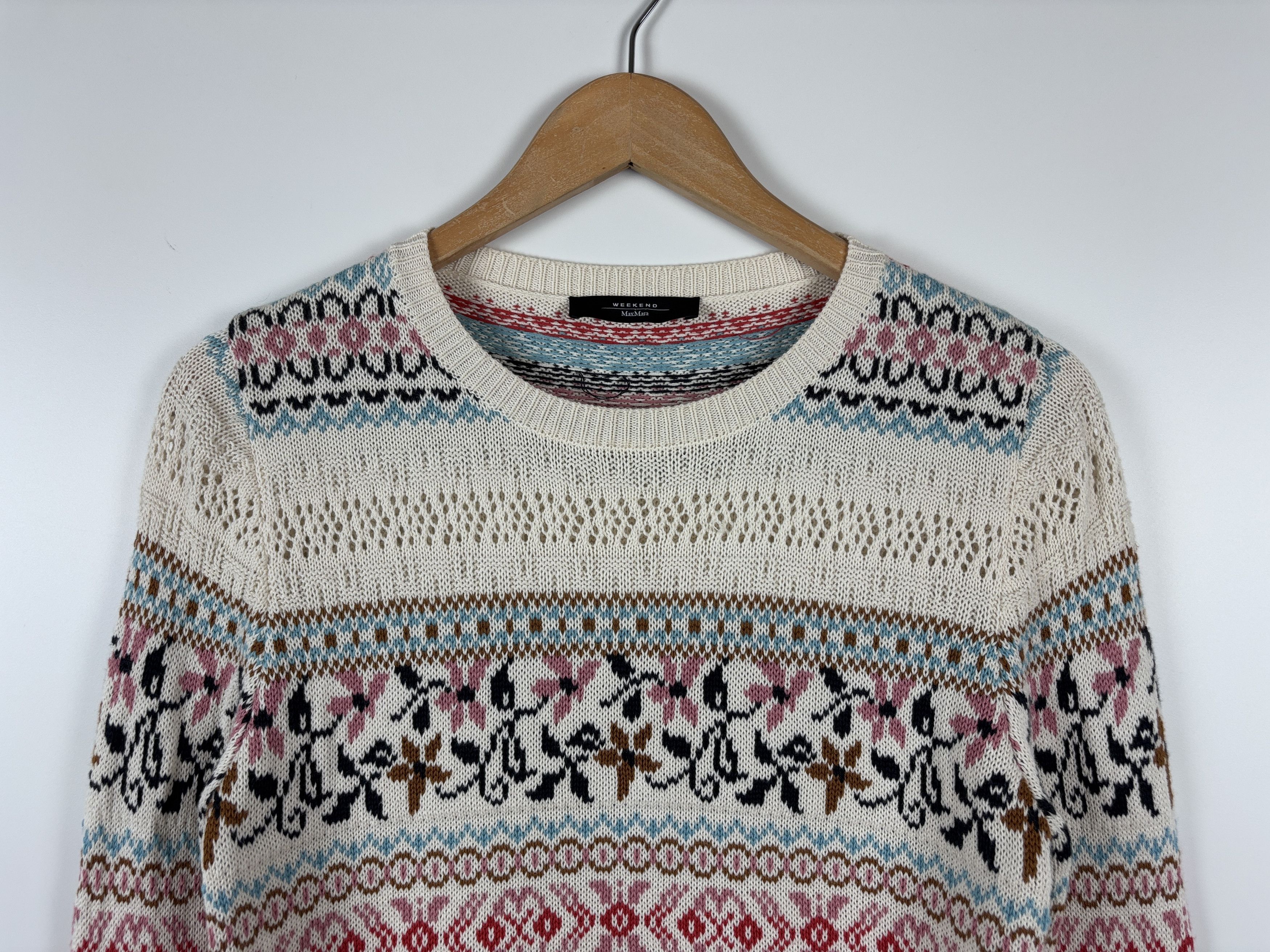 Weekend Max Mara Weekend Max Mara Fair Isle Cotton Knit Sweater Pullover S Size S / US 4 / IT 40 - 2 Thumbnail