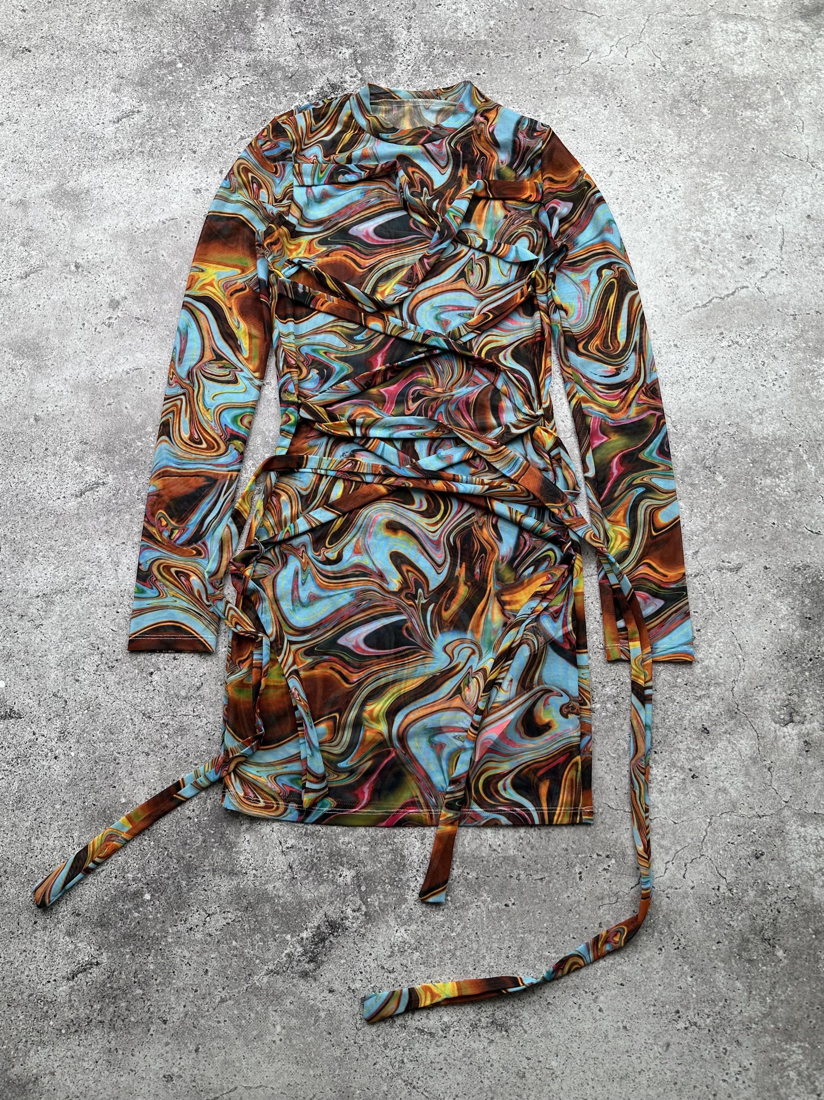 Japanese Brand Printed Dress C205(V382) Size M / US 6-8 / IT 42-44 - 1 Thumbnail