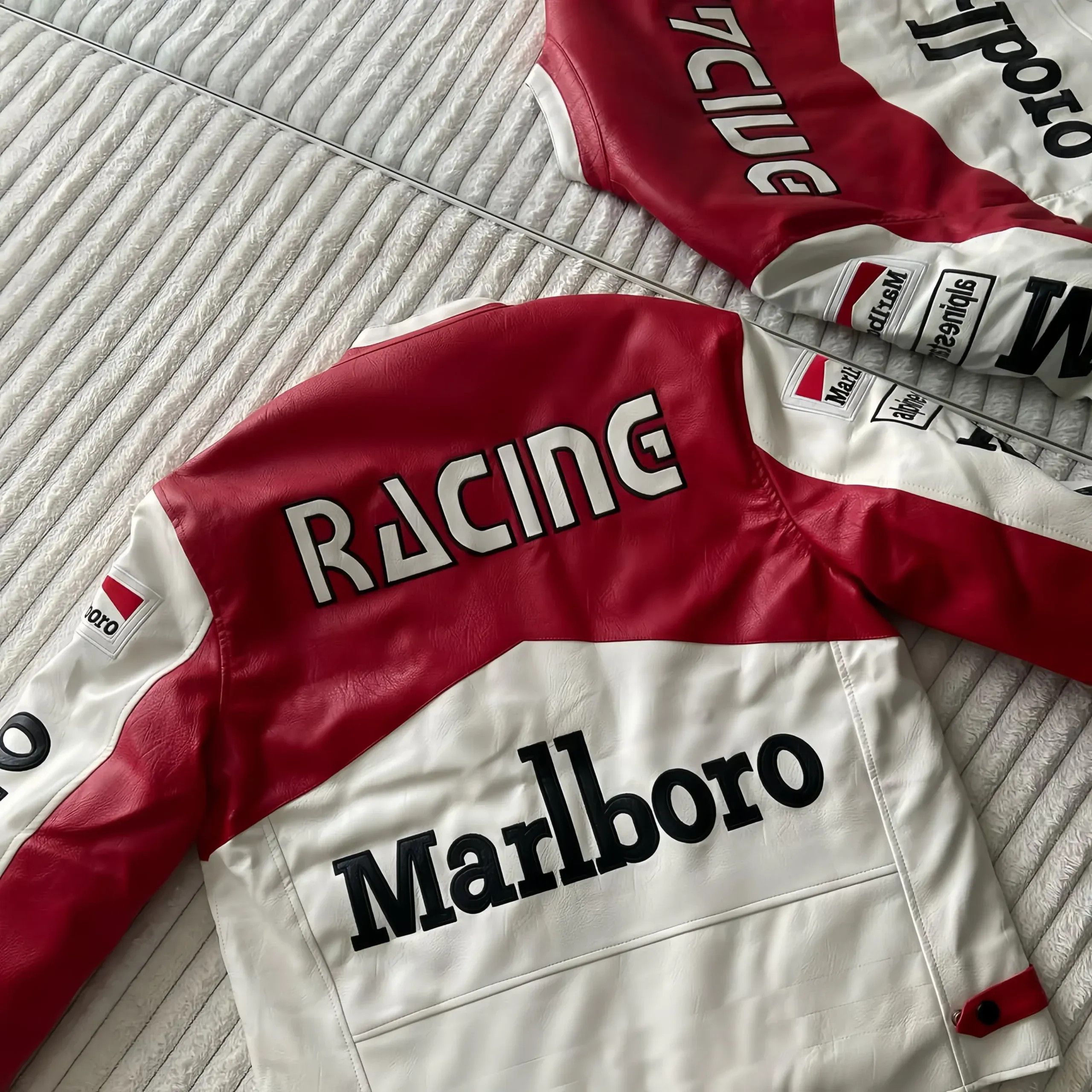 Marlboro Retro Marlboro Jacket – Vintage Racing F1 Style Red/White Size US XL / EU 56 / 4 - 3 Thumbnail