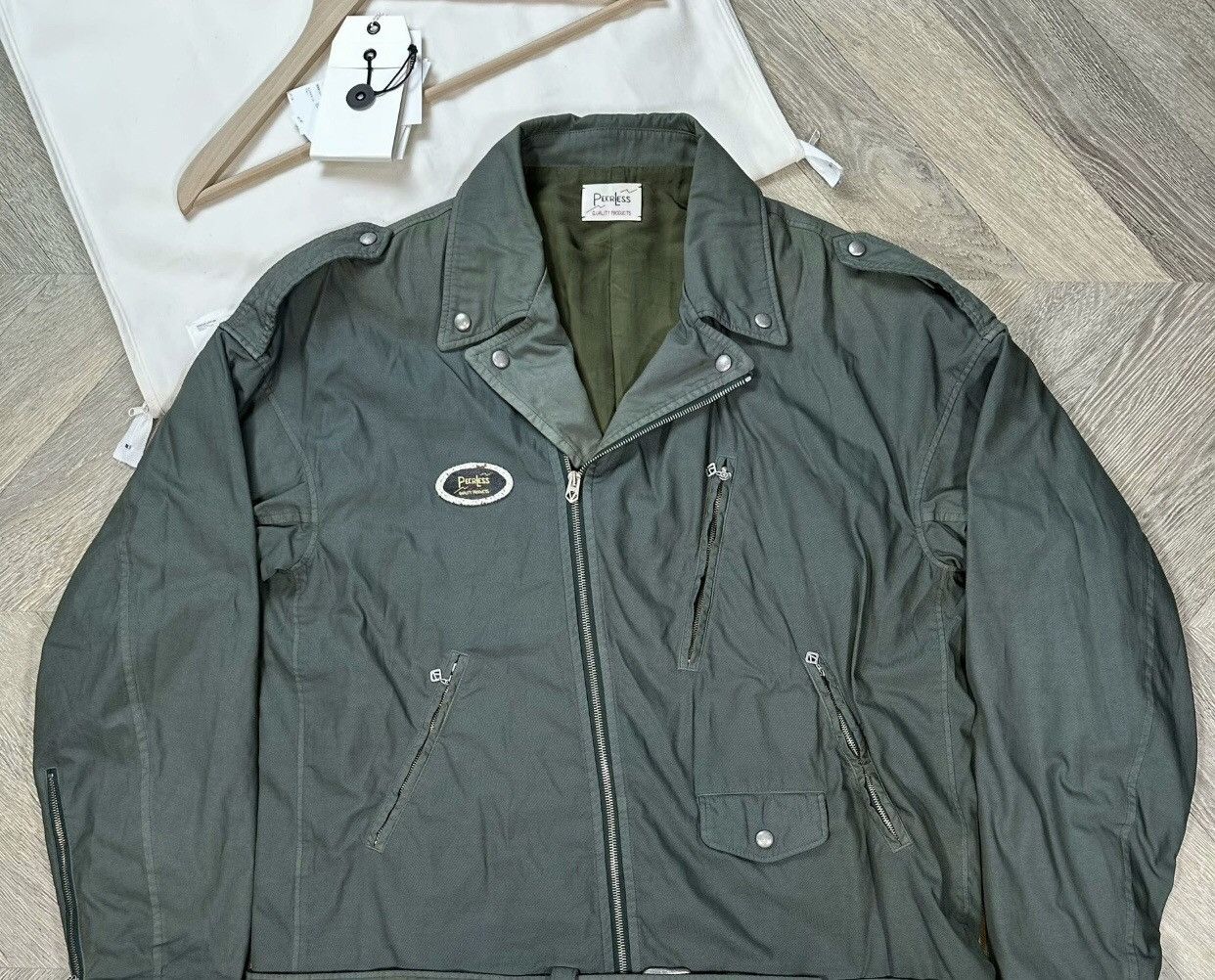 image of Visvim 21Aw Spot Strabler Light Jkt's Motorcycle Jacket in Green, Men's (Size 2XL)