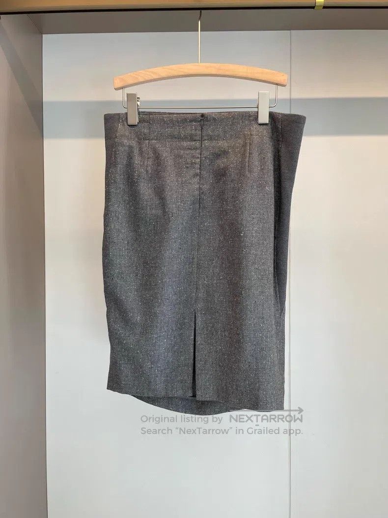 Brunello Cucinelli Brunello Cucinelli Light Gray Wool Skirt Size 28" / US 6 / IT 42 - 2 Thumbnail