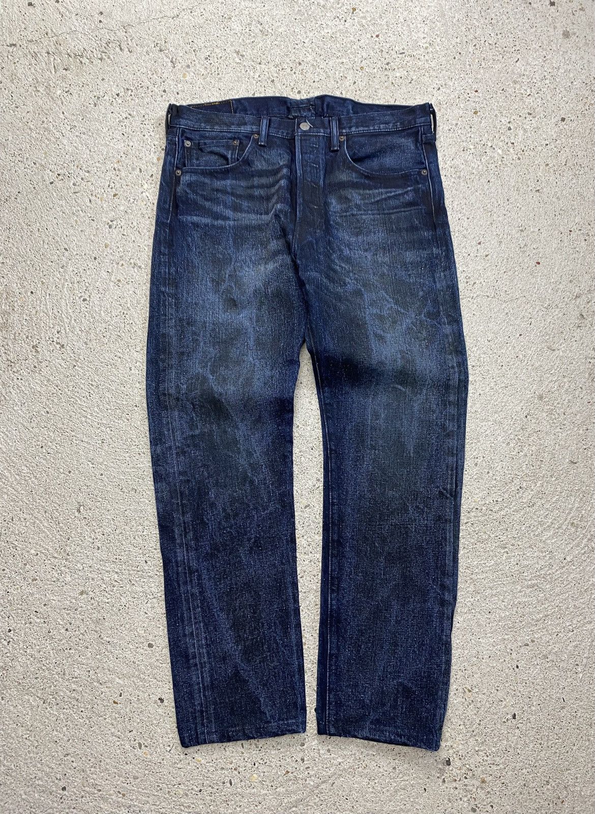 Levi's Denim jeans vintage deep navy indigo washed bleached Size US 30 / EU 46 - 2 Thumbnail
