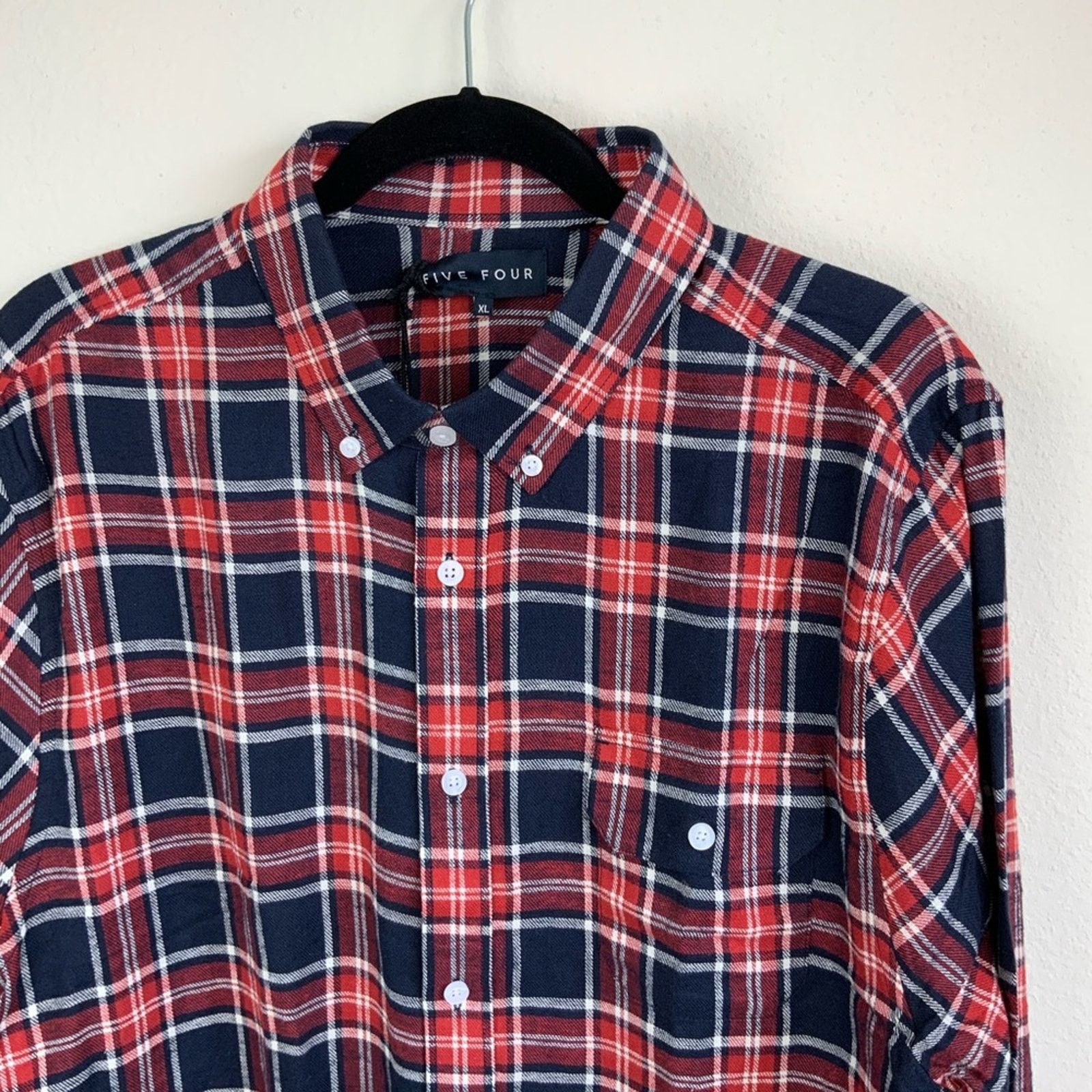 Five Four Five Four Kingsdale Red Plaid Button Shirt Red Multi Size XL Size US XL / EU 56 / 4 - 3 Thumbnail