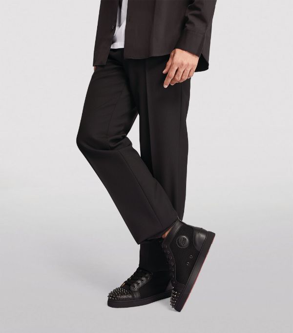 Christian Louboutin o1bcso1str1024 Lou Spikes in Black Size US 8 / EU 41 - 5 Thumbnail