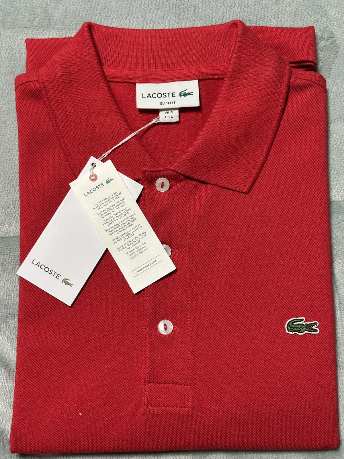 Lacoste Lacoste Polo Shirt Men Sz Large Sz 005 Red Slim Fit Logo Size US L / EU 52-54 / 3 - 1 Thumbnail