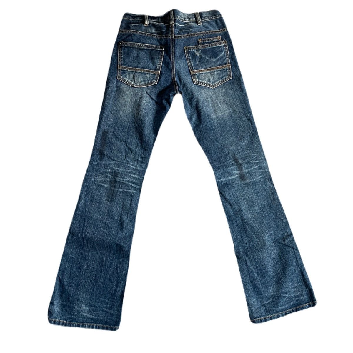 If Six Was Nine 2000s Japanese archive Vkei Bootcut Distressed Spill Jeans Size US 30 / EU 46 - 4 Thumbnail