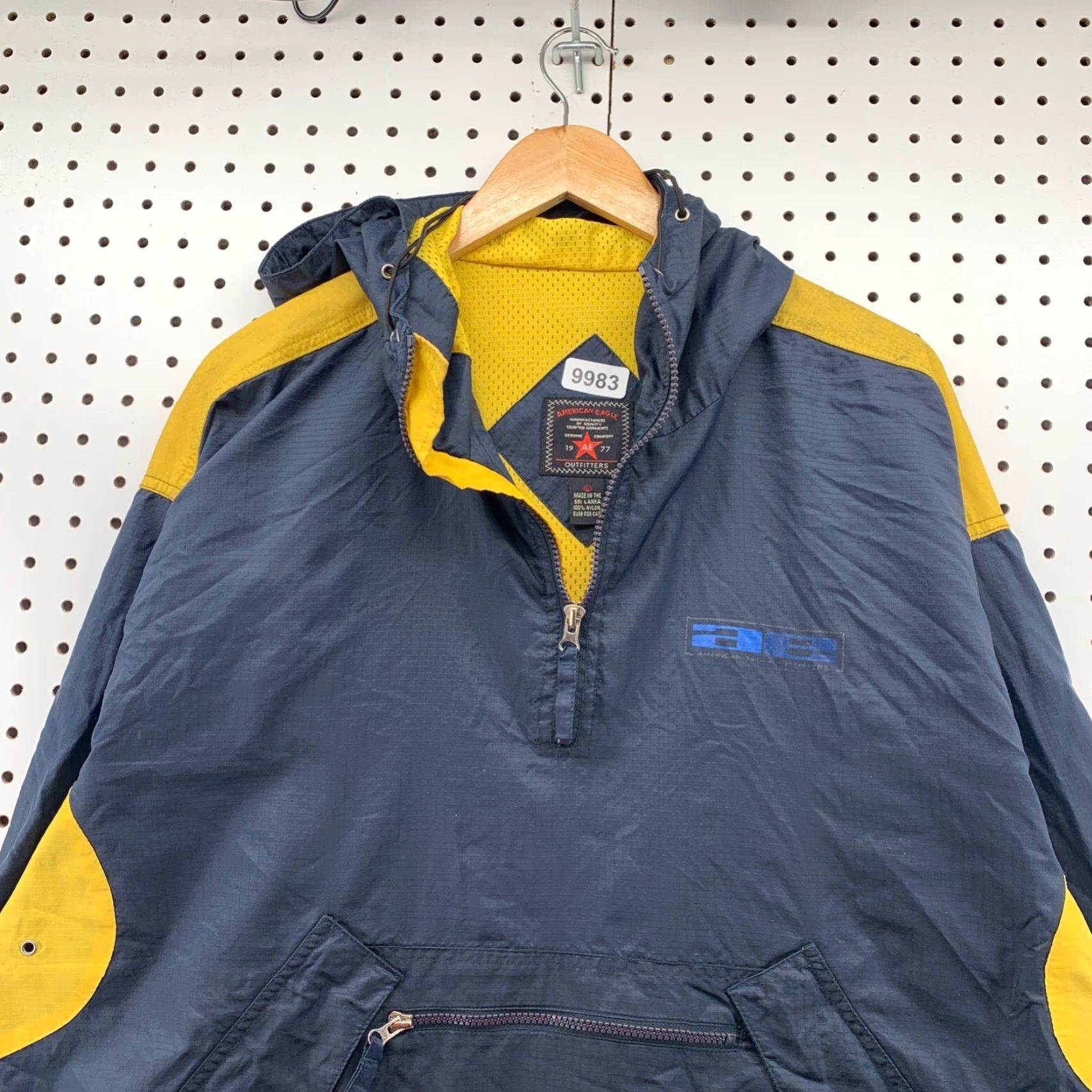 American Eagle Outfitters VINTAGE American Eagle Hooded Nylon Anorak Jacket Mens Large Blue 90s Size US L / EU 52-54 / 3 - 4 Thumbnail