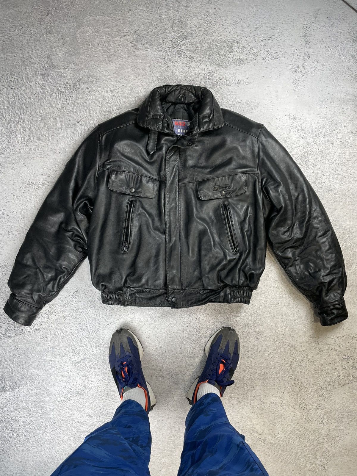 image of 90’S Aero Leather B52 Pilot Frank Thomas Design Y2K in Black, Men's (Size Large)