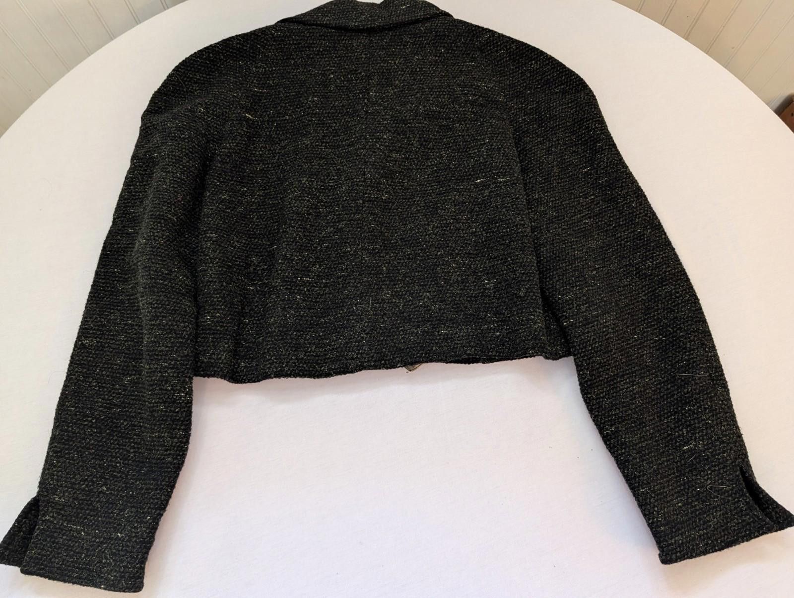 Saks Fifth Avenue Vintage Safinia Saks Fifth Avenue Wool Silk Cropped Jacket Size S / US 4 / IT 40 - 2 Thumbnail