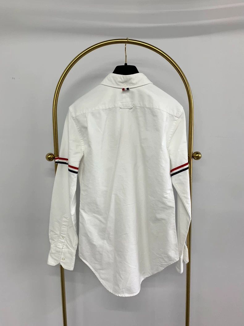 Thom Browne Thom Browne White striped long-sleeved shirt Size US XXS / EU 40 - 2 Thumbnail