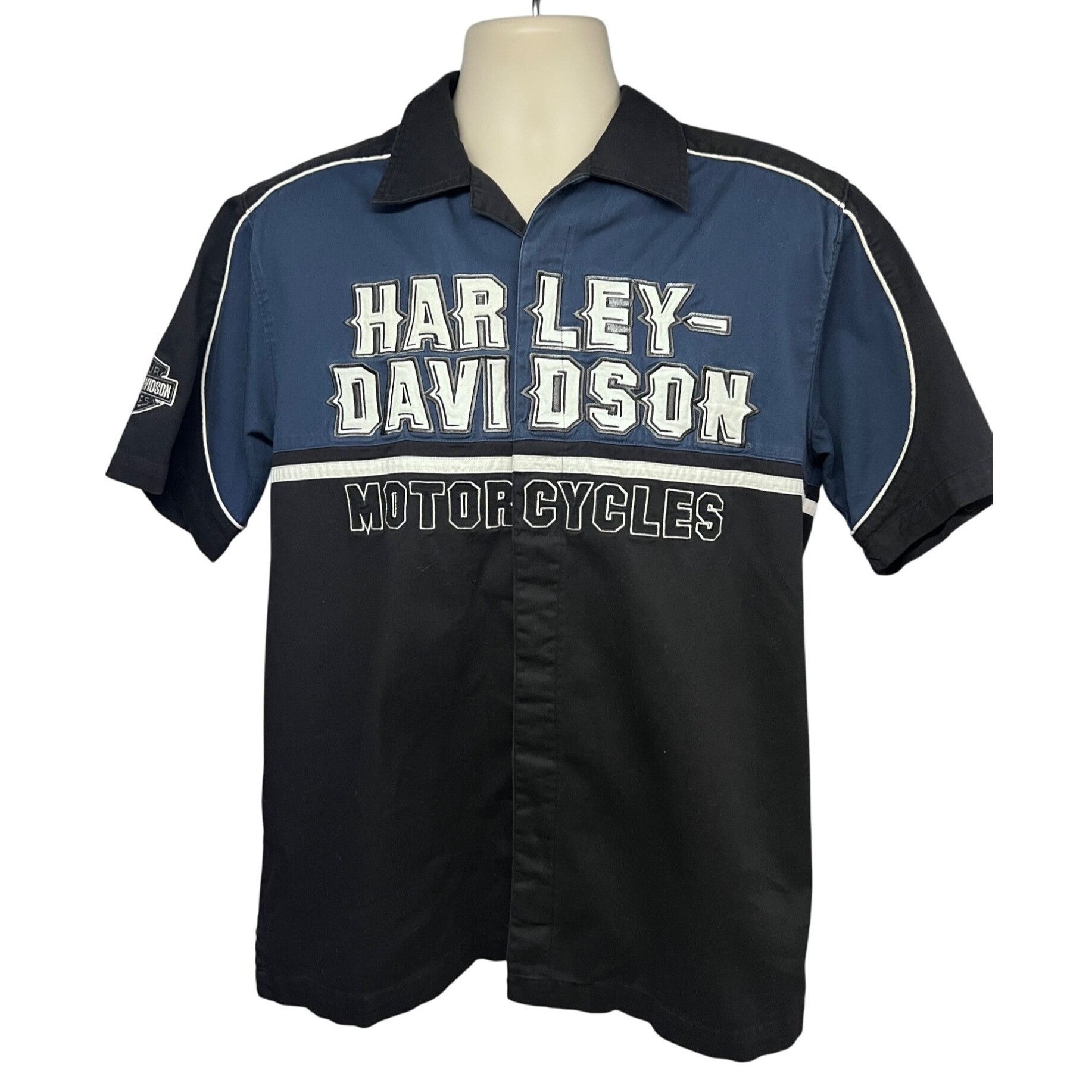 Harley Davidson Harley Davidson Mens Retro Mechanic Garage Black Blue Colorb Size US M / EU 48-50 / 2 - 1 Thumbnail