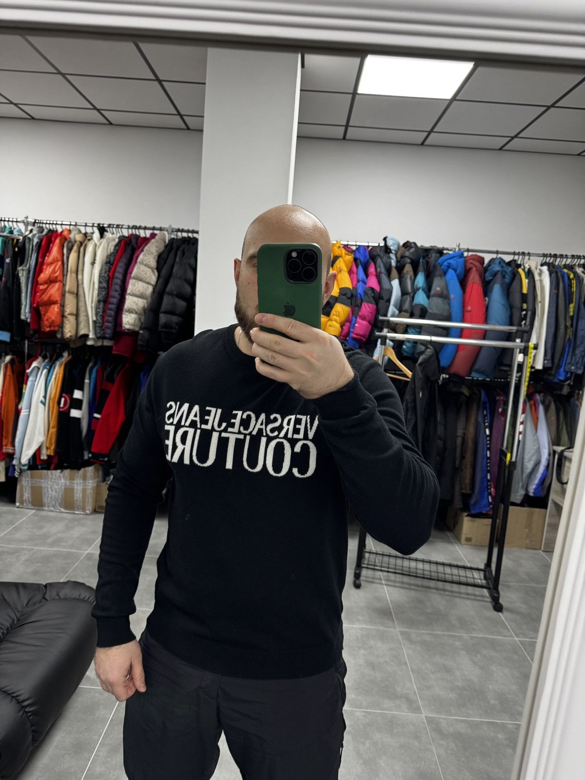 Versace Jeans Couture Versace Jeans Couture Big Logo Wool Sweater Size XL Men Size US XL / EU 56 / 4 - 2 Thumbnail