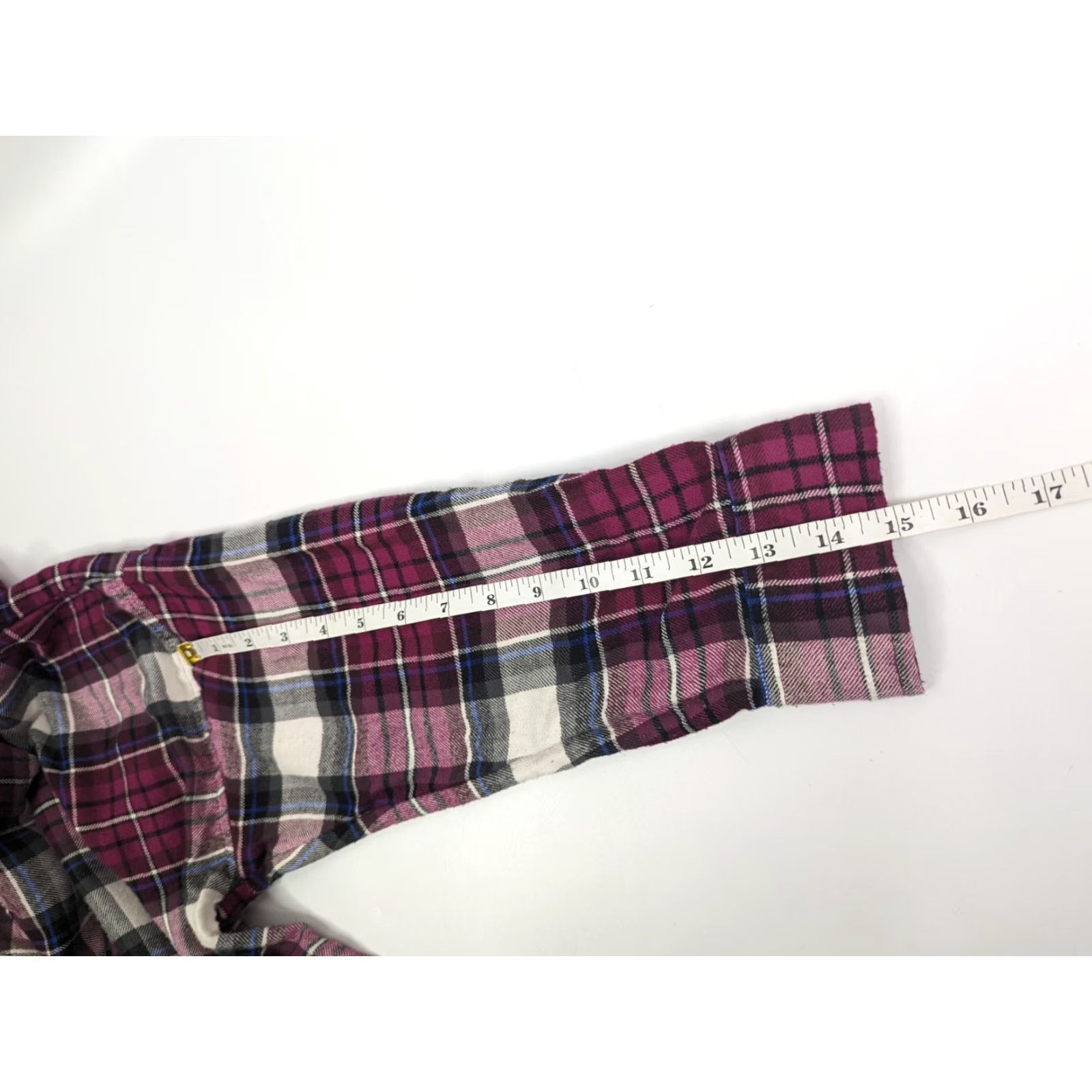 American Eagle Outfitters American Eagle Outfitters Shirt Women's Medium Plum Plaid Flannel Henley Popover Oversized Size M / US 6-8 / IT 42-44 - 6 Thumbnail
