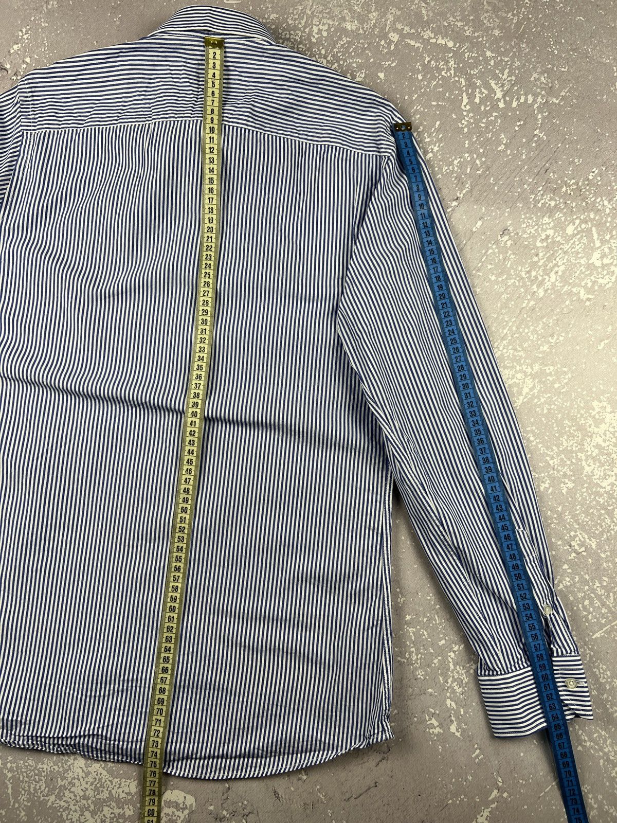 Moschino Vintage Moschino Mini Heart LS Cotton Striped Shirt Size US S / EU 44-46 / 1 - 10 Thumbnail