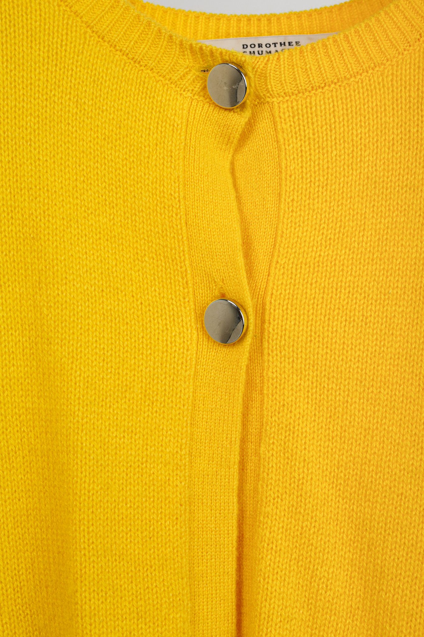 DOROTHEE SCHUMACHER Dorothee Schumacher Yellow Cashmere Cold-Shoulder Cardigan Size M / US 6-8 / IT 42-44 - 7 Thumbnail