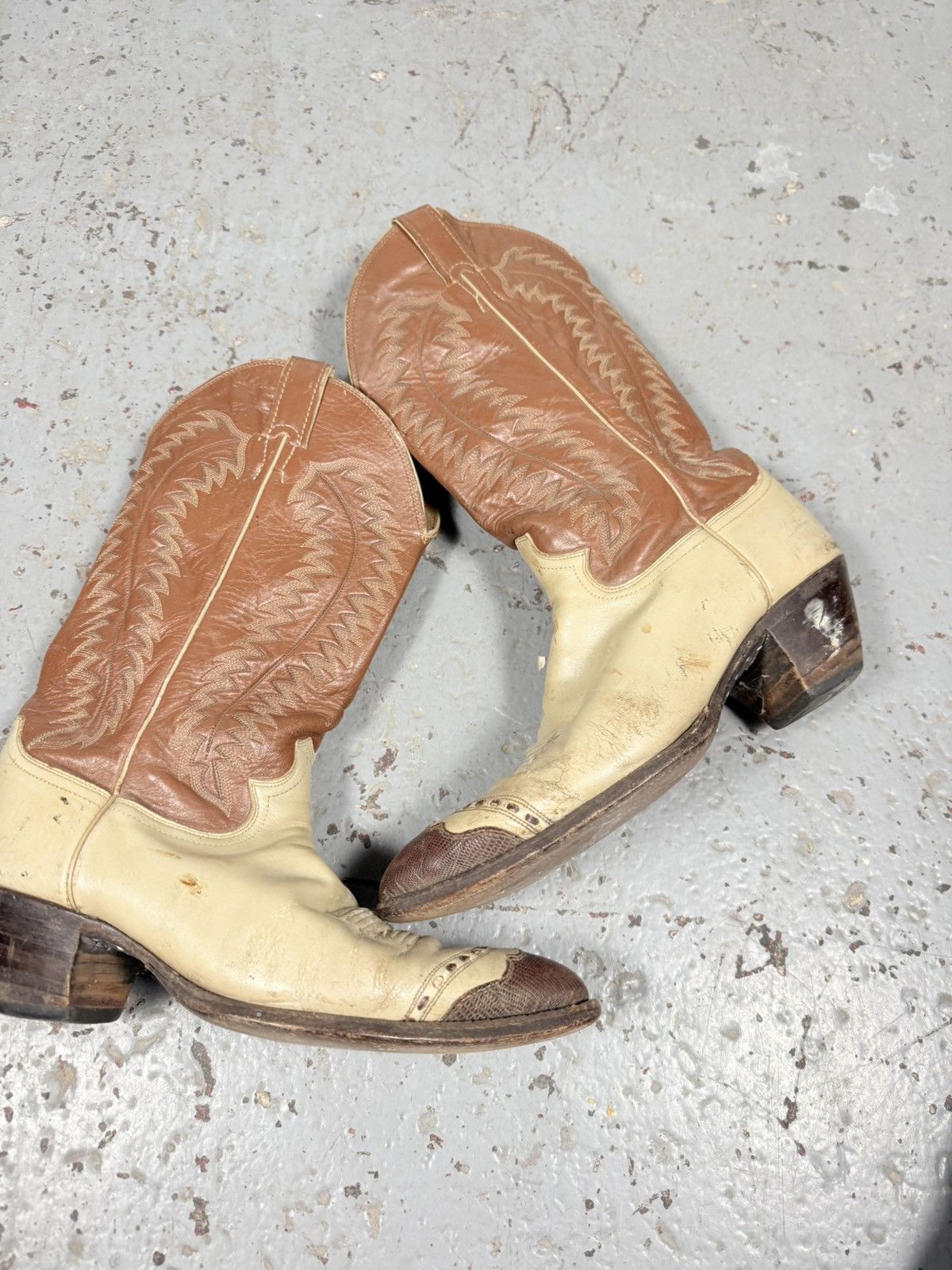 Justin 70s Vintage Made In Usa Justins Lizard Toes Boots Size US 10 / EU 43 - 12 Thumbnail