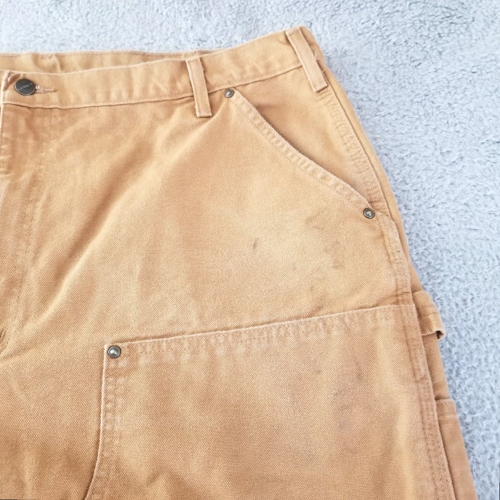 Carhartt Carhartt Pants Mens 41x31 Brown Canvas Workwear Carpenter 5-Pocket Dungaree Straight Leg 41 in Brown Mens Size US 41 - 2 Thumbnail