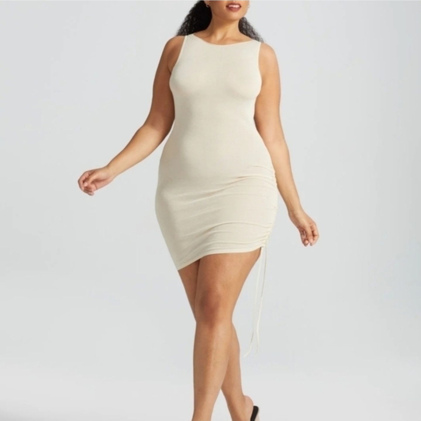 Lord & Taylor Lord & Taylor Gabrielle Union Side-Ruched Knit Midi Dress Size XXL / US 16-18 / IT 52-54 - 3 Thumbnail