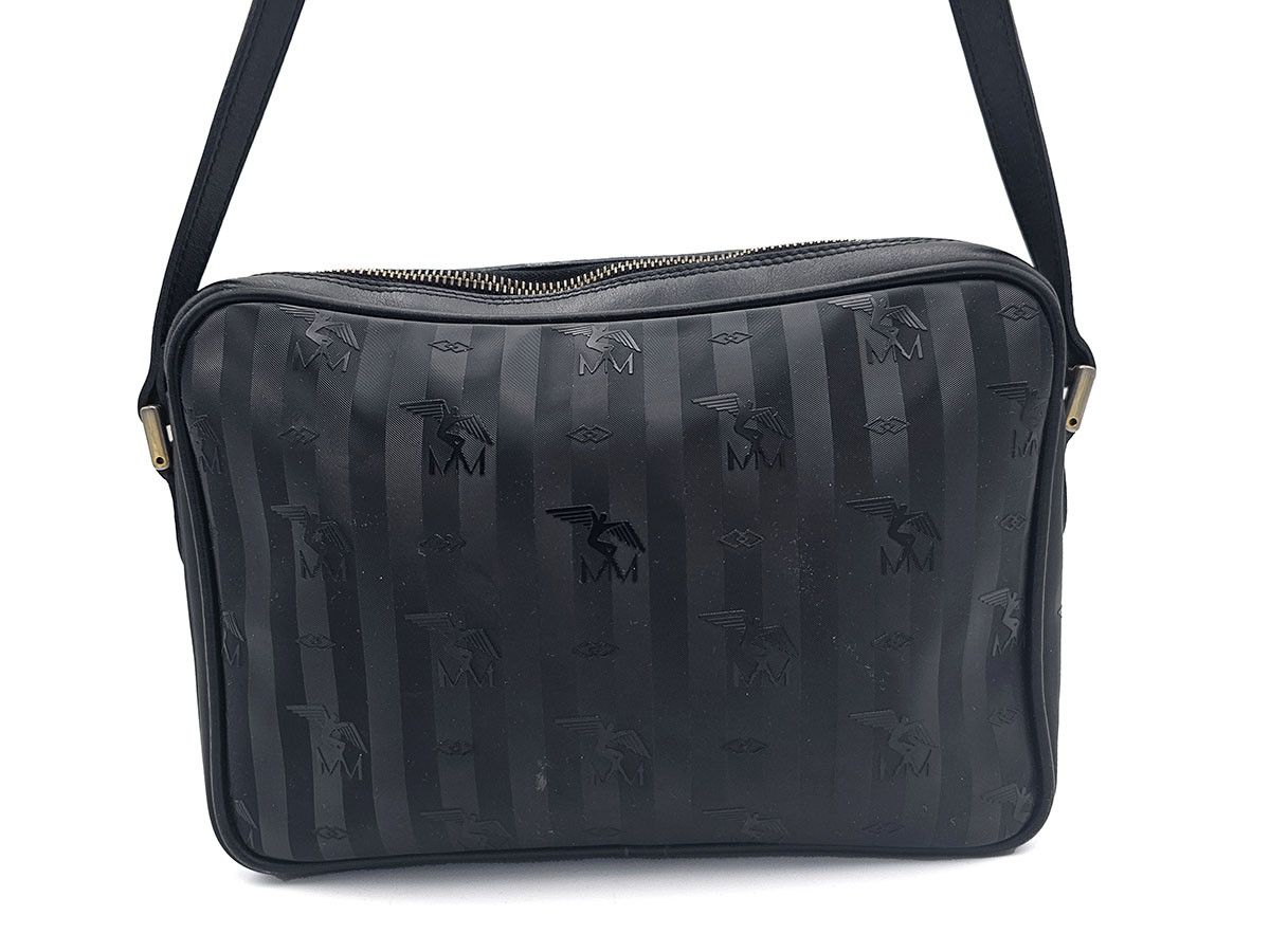 Maison Mollerus Vinerus Black Coated Canvas Crossbody Bag