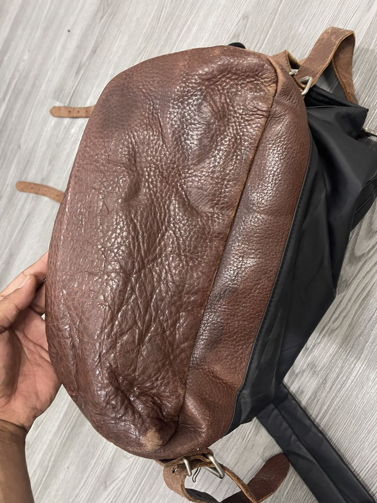 Union made ciaopanic Leather and tech nylon rucksack pack