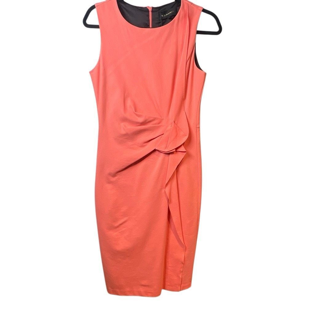KOBI HALPERIN Kobi Halperin Quinn Dress Coral Rose Pink Sleeveless Draped Size 6 (044) Size M / US 6-8 / IT 42-44 - 10 Thumbnail