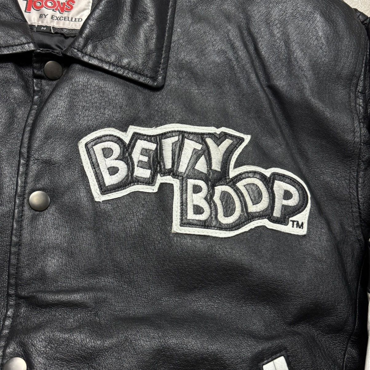Vintage American Toons Betty Boop Leather Bomber Varsity Jacket Size US M / EU 48-50 / 2 - 4 Thumbnail