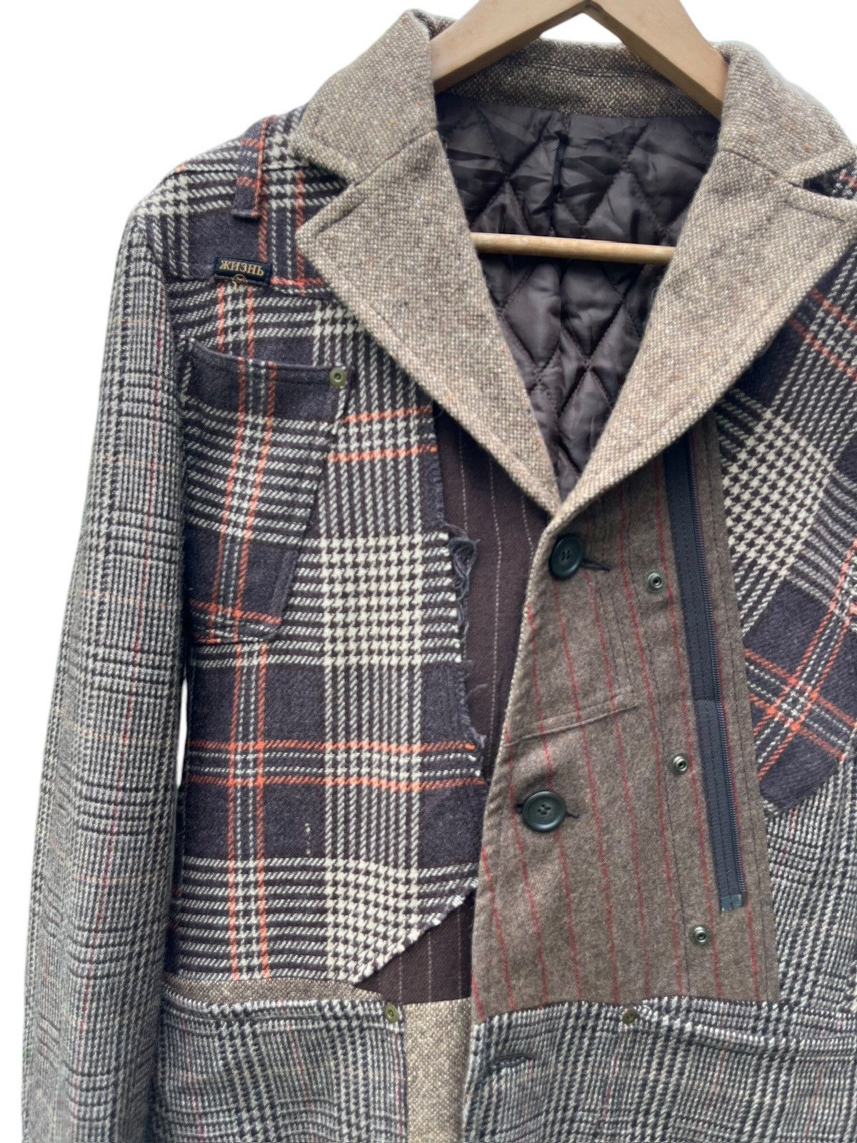 Japanese Brand Жизнь x Re B’2nd wool casual blazer jacket Size US M / EU 48-50 / 2 - 14 Thumbnail