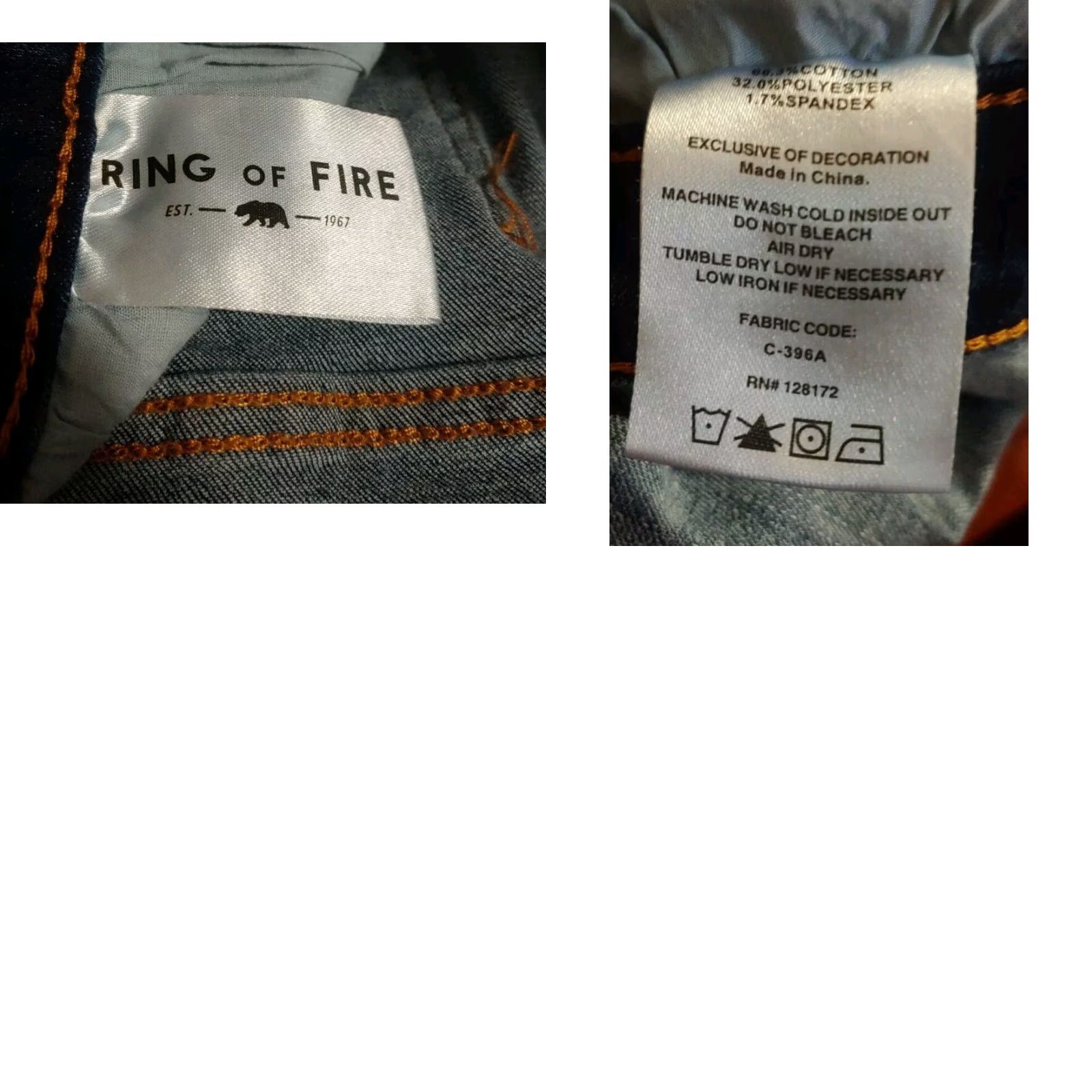 Ring Of Fire Ring Of Fire Jeans Womens 31x30 Blue Denim Stretch Zipup Pockets Straight Leg Slim"} Size 24" / US 00 / IT 34 - 8 Thumbnail