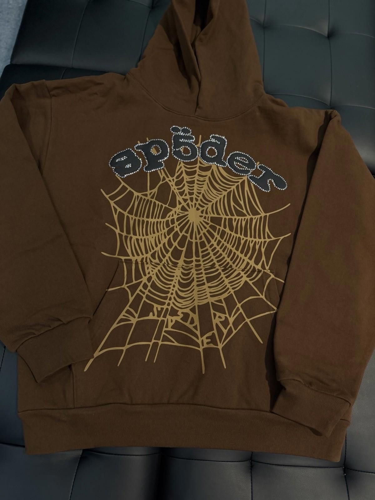 Sp5der Sp5der Worldwide Brown Crystal Hoodie Size (XL) (NEW) Size US XL / EU 56 / 4 - 3 Thumbnail