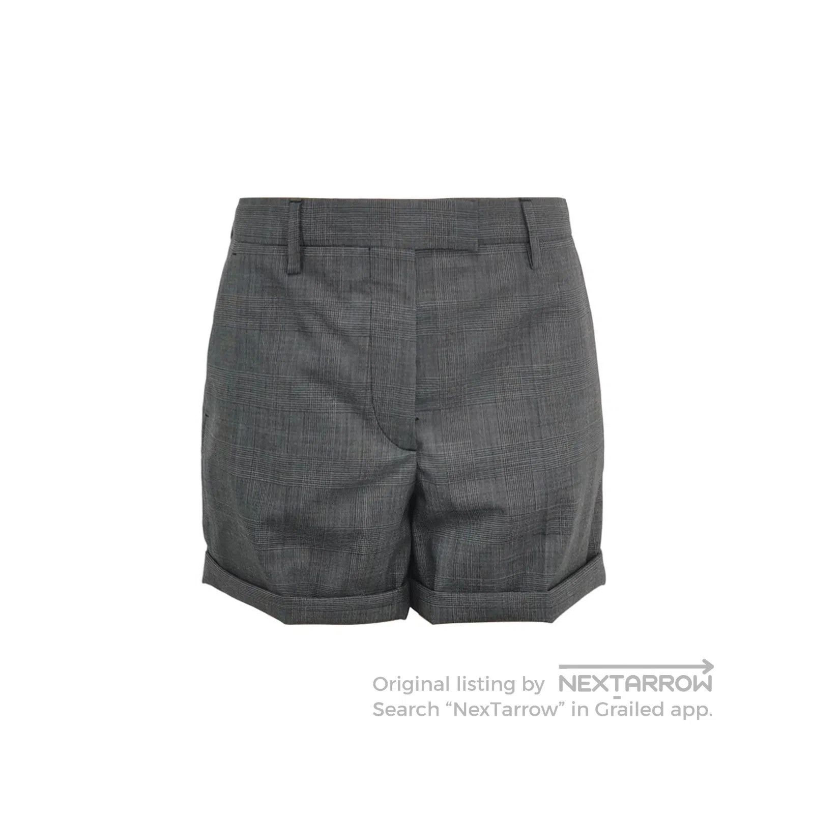Prada Prada Gray Wool Plaid Cuffed Shorts Size 36 . Size 35" - 1 Thumbnail