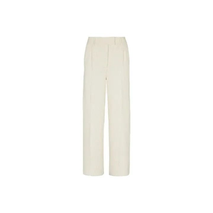 Fendi Fendi Women's Cotton Wide-Leg Trousers in White -2507 Size 37" - 1 Thumbnail