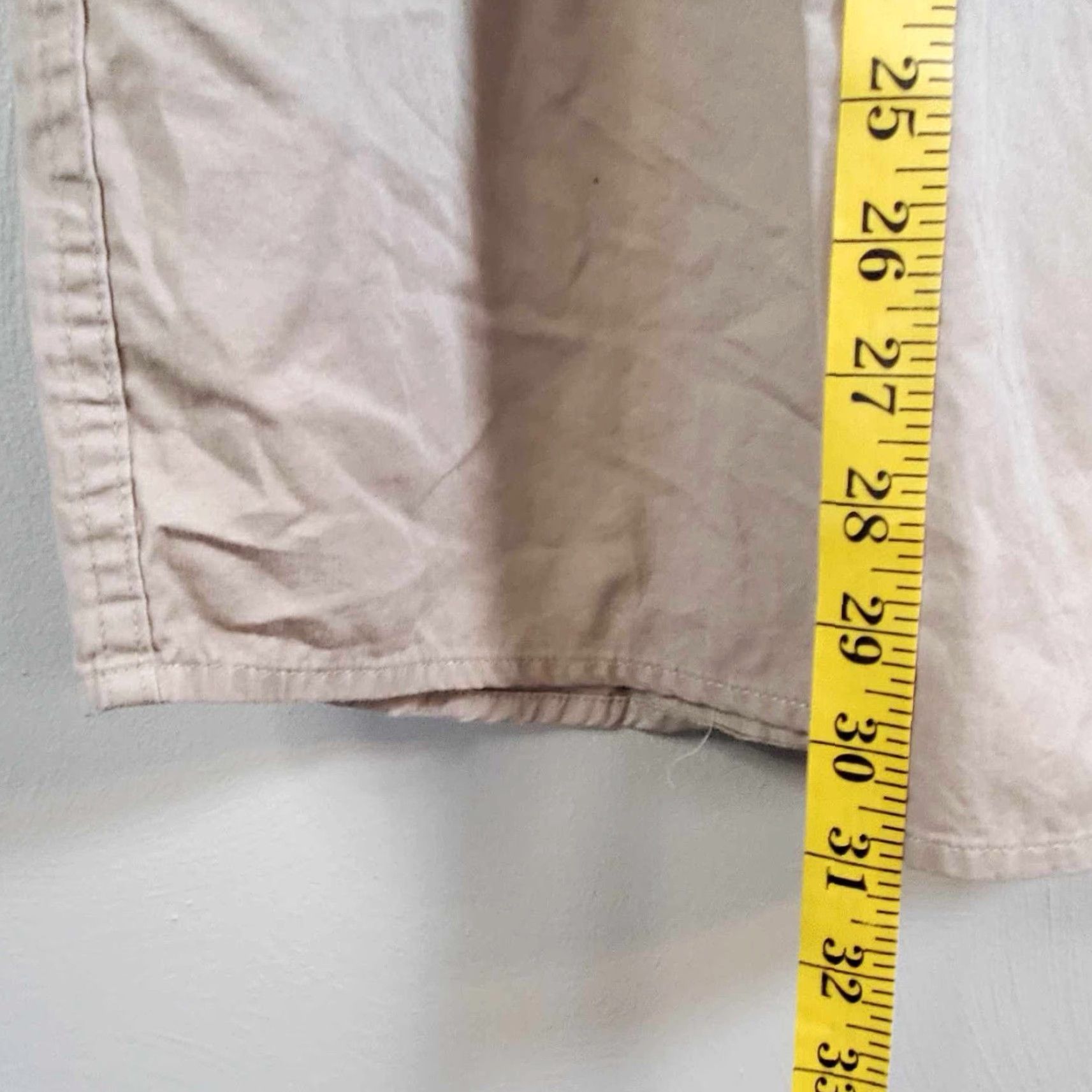 Wrangler VINTAGE Wrangler Men's Button-Up Short Sleeve Work Wear 2XL Beige Cotton Blend Logo Pockets Collared Spread Casual All Seasons Mens Size US 39 - 5 Thumbnail