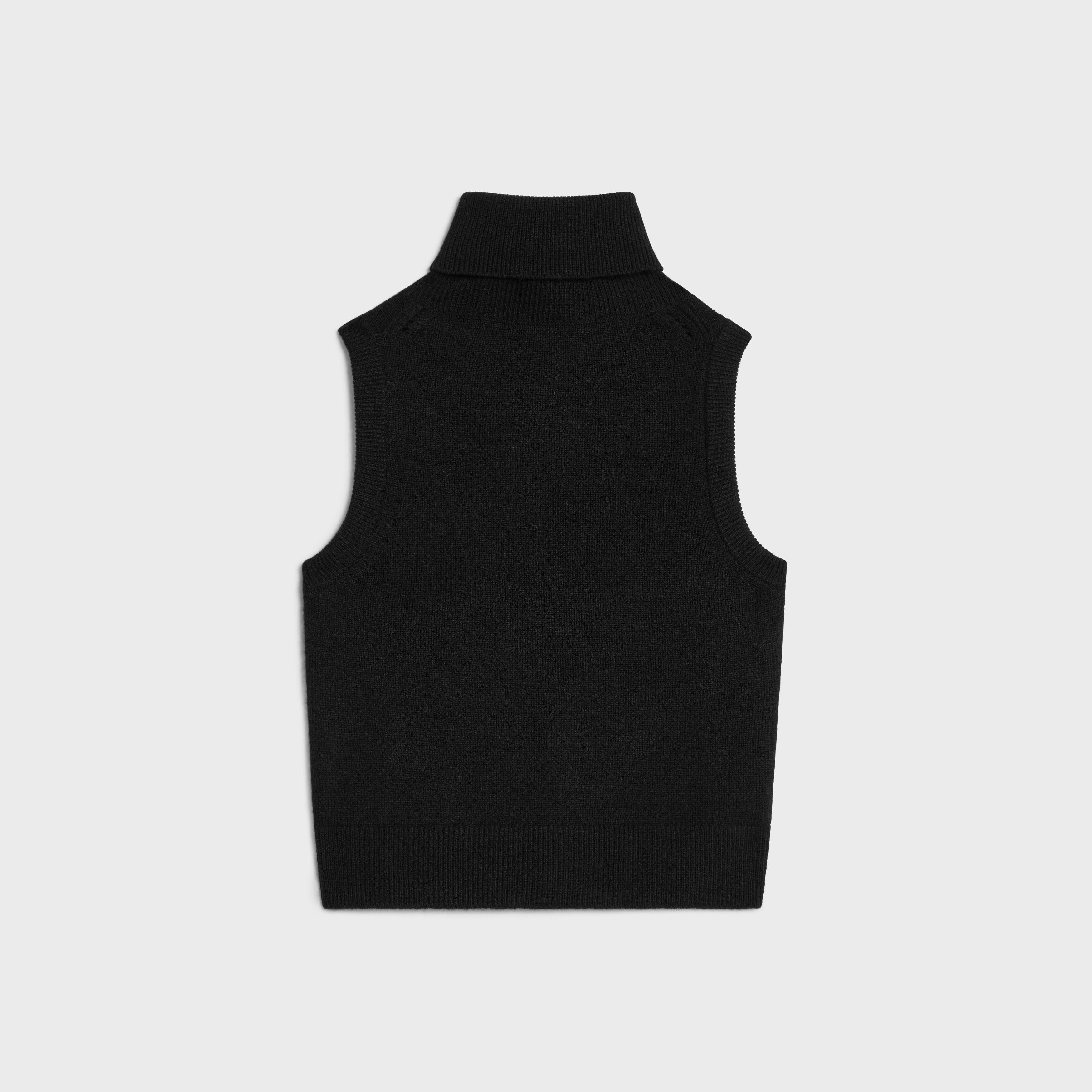 Celine o1bcso1str0925 2ADRT977V Turtleneck Sleeveless Sweater Black Size XS / US 0-2 / IT 36-38 - 2 Thumbnail