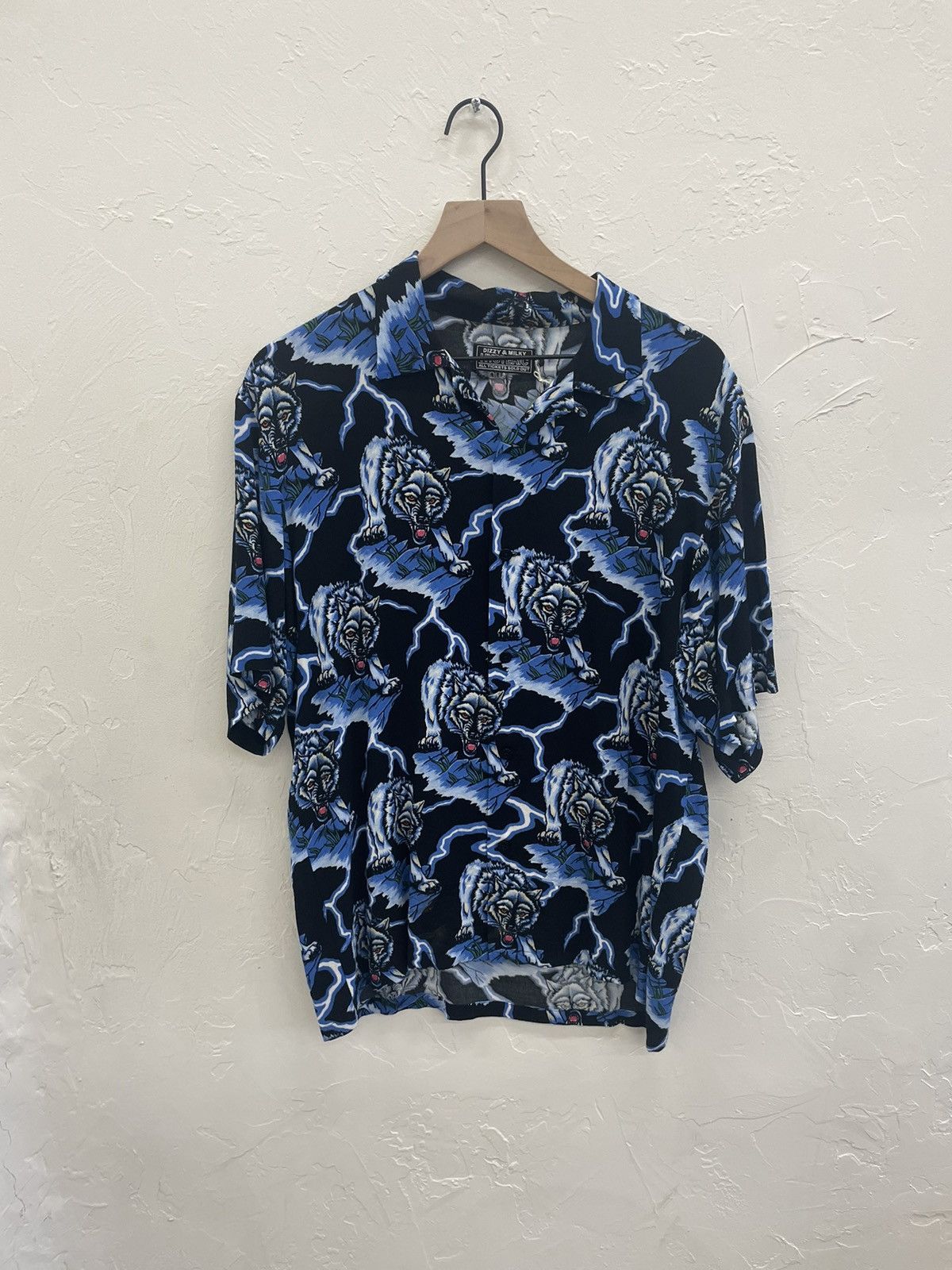 Hysteric Glamour Wolf and Lightning Rayon Full Print Button up Shirt Size US L / EU 52-54 / 3 - 1 Thumbnail