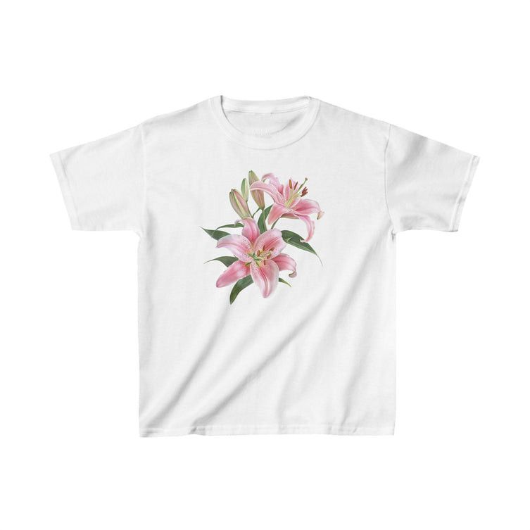 Other White Lilly Flower Baby Tee – Floral Aesthetic Fitted Tee Size M / US 6-8 / IT 42-44 - 1 Thumbnail