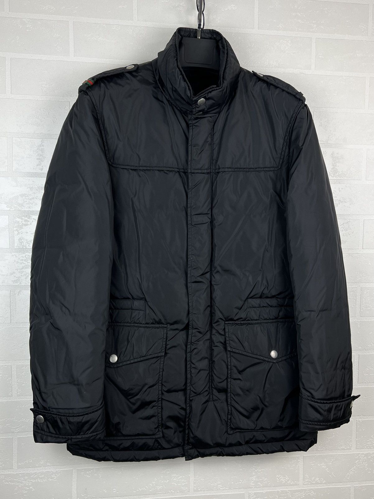Gucci GUCCI Down Puffer Jacket Web Stripe by Tom Ford Black Men's Size US L / EU 52-54 / 3 - 2 Thumbnail