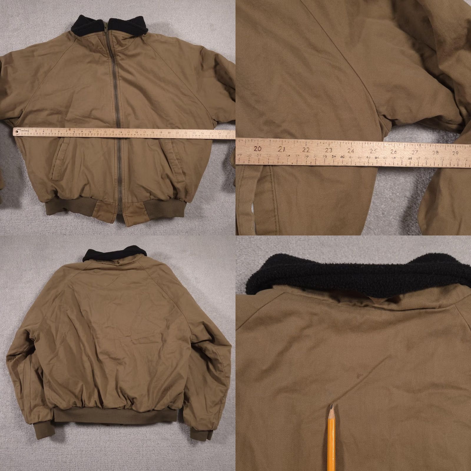 Vintage Kent Jacket Mens XL Brown Workwear Canvas Sherpa Lined Made USA Winter Bomber Jacket with Logo Zipper Pockets Worn Size US XL / EU 56 / 4 - 9 Thumbnail