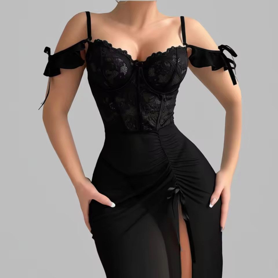 Other New Chic Black Sheer Floral Gown size M Size M / US 6-8 / IT 42-44 - 2 Thumbnail