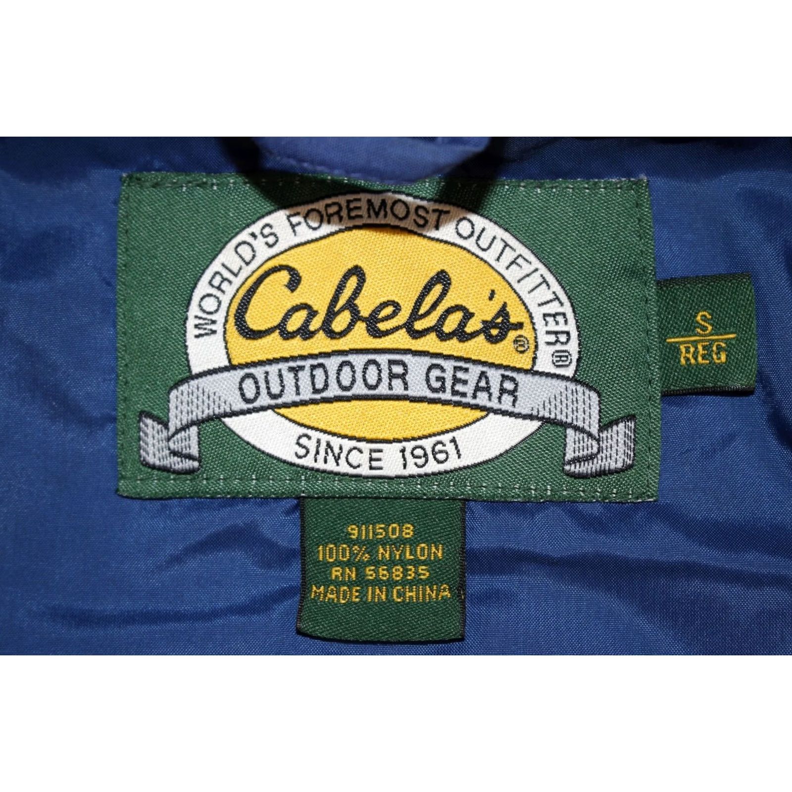 Vintage Cabela's Jacket Men's S Gore Tek Shell Rain Windbreaker Hooded Blue Size US 29 - 7 Thumbnail