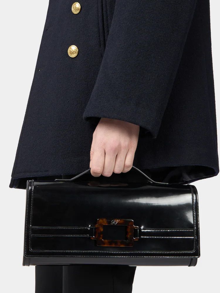 Roger Vivier o1s22i1n0824 Size: OS/ Brushed Leather Clutch Bag in Black Size ONE SIZE - 8 Thumbnail