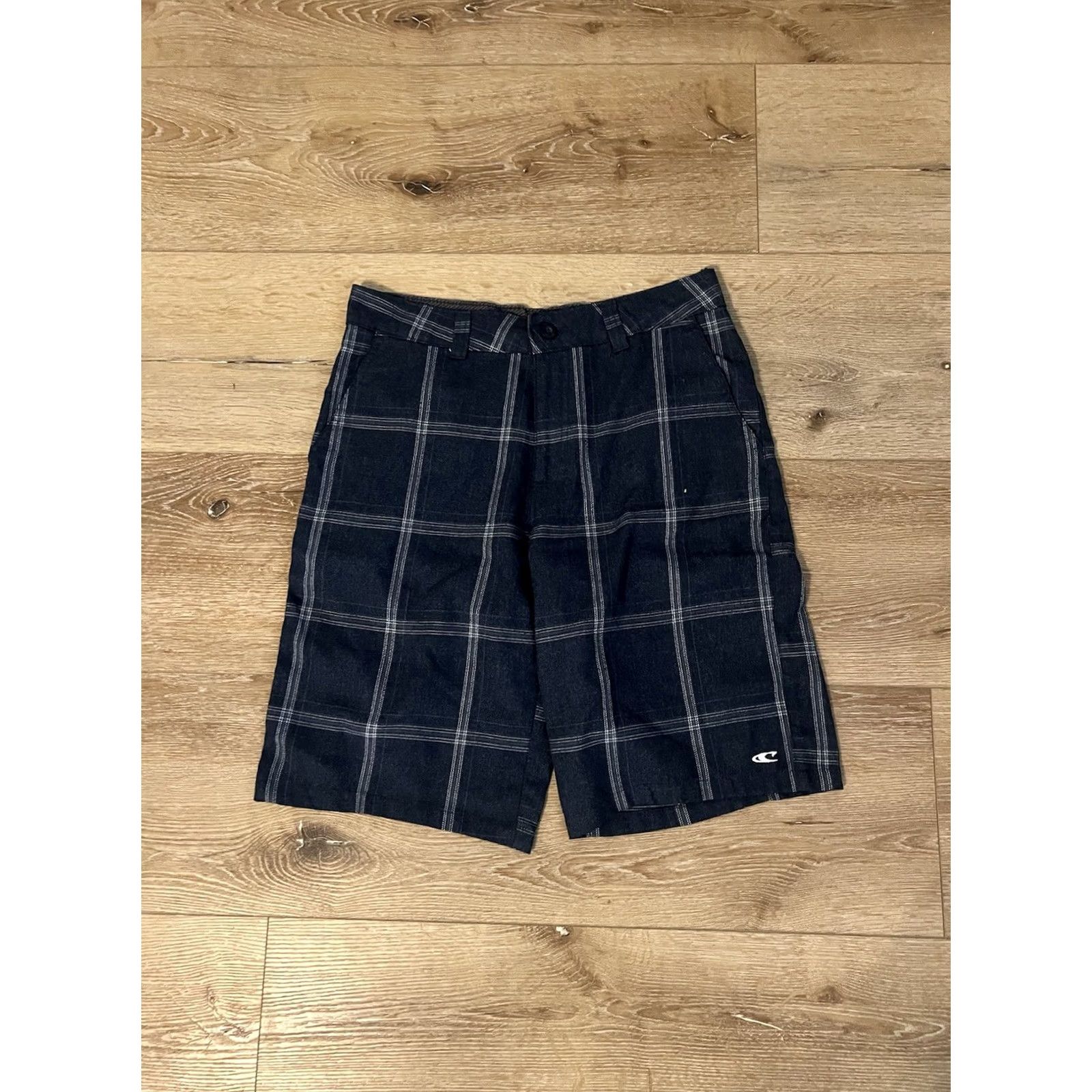O'Neill O'Neill Shorts Gray Plaid Size 30 Flat Front Chino Skater Mens Regular Inseam 10 in Pocket Zipper Button Logo Waist 30 Inseam 10 in Size US 30 / EU 46 - 2 Thumbnail